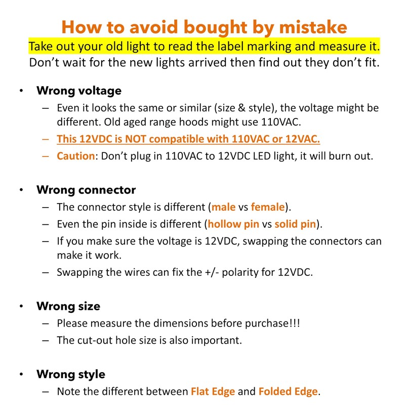 Awoco LED Light Bulbs Replacement for Range Hoods - 12V