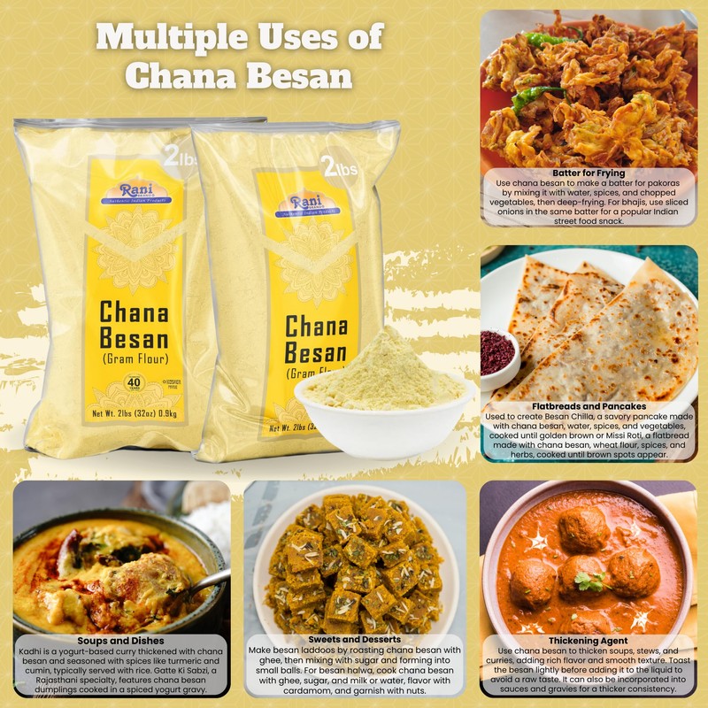 Rani Chana Besan (Chickpeas Flour, Gram) 32oz (2lbs) 908g ~