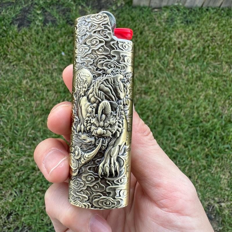 Metal Lighter Case Cover Lighter Pouch Fits Bic Lighter Standard