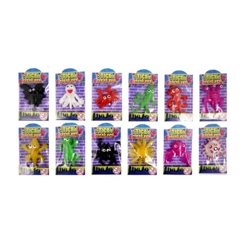 12 X Sticky Creatures Throwing Toys - Party Bag Filler