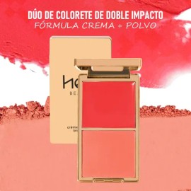 Heci Beauty Double-Take Crème & Powder Blush Duo Alta Pigmentación Tono Del Maquillaje Berry