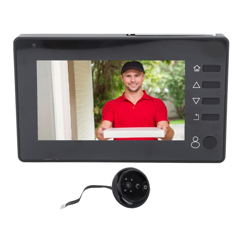 720P Peephole Viewer Door Camera 4.3 Inch Screen 145 Wide
