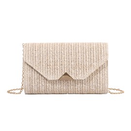 HomKuch Women's Straw Clutch Purse Woven Summer Beach Clutch Wallet for Wedding Party Prom Travel