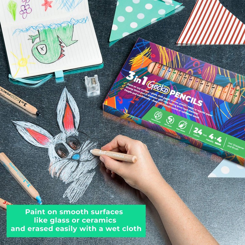 colozoo 3 in 1 Colouring Pencils | 24 Colours Set