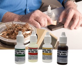 KAP TOOLS Juego De 4 Ácidos Para Probar Oro 10k, 14k, 18k Y Plata, Acidos para probar Oro y Plata, Acidos para prueba de Joyeria, Prueba Rapida de Oro y Plata