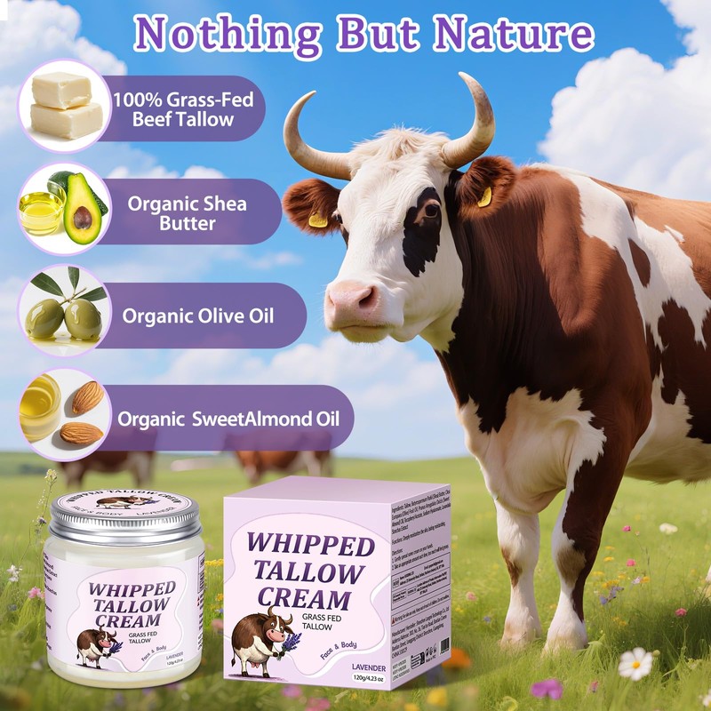 GARPGONA Beef Tallow for Skin, Whipped Tallow Cream for Face