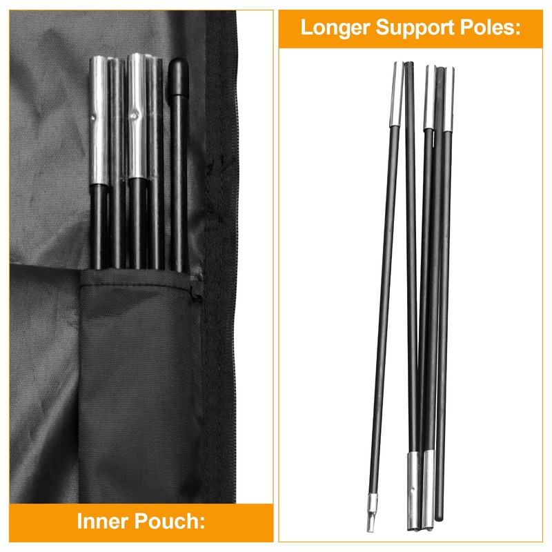 Kipiea Patio Umbrella Cover for 13'-15' Double-Sided Umbrella, Upgraded 600D