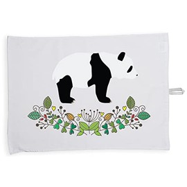 Hippowarehouse Panda floral Tea Towel Eco Printed Dish Cloth Kitchen accessory 50cmx70cm 100% Cotton