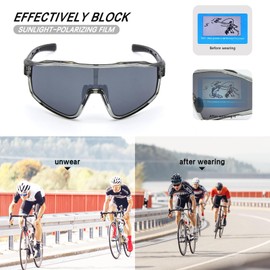 Gafas de sol deportivas polarizadas para hombre mujer, conducción, pesca, ciclismo, bicicleta de montaña, protección UV400 (Amanecer Cristalino)