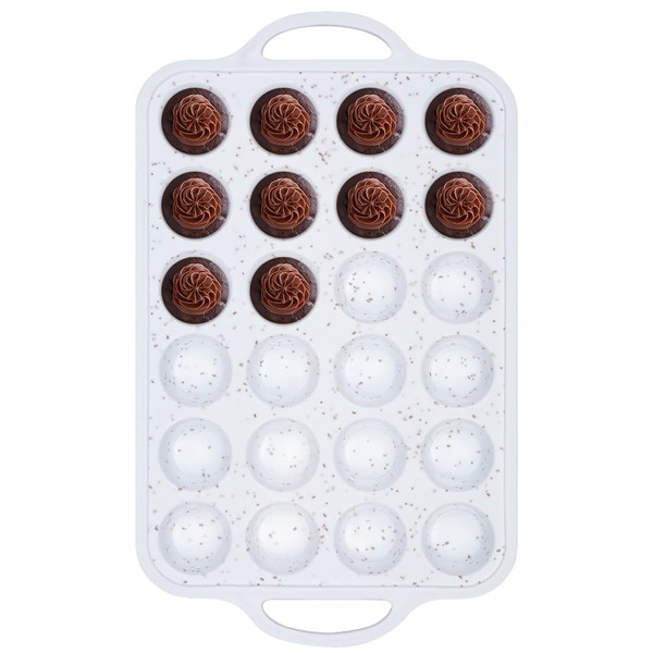 Muffin Pans With Metal Reinforced Frame - 24-Cups Durable Silicone