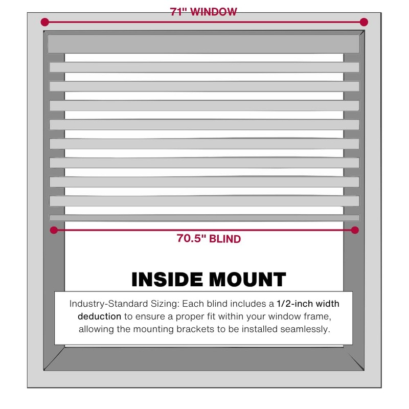 LOTUS & WINDOWARE Cordless Mini Blind, 1" Vinyl Slats, 71"