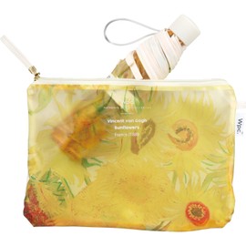 Wpc. PT-0060-002 Rain Umbrella, Vinyl Umbrella, Famous Painting Umbrella, Mini, Van Gogh/Sunflower, Folding Umbrella, Ribs, 19.7 inches (50 cm), Women's, Museum Museum, Pictures, Shine, Photogenic,