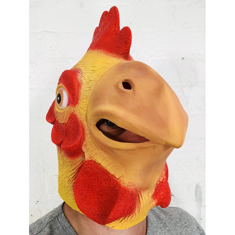 Rubber Johnnies Chicken Head MASK, Farm Animal MASKS, Funny Fancy
