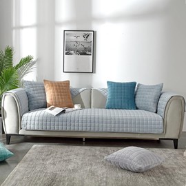 Alishomtll Sofa Cover 1/2/3/4 Seater, Soft Universal Sofa Cover, L Shape Couch Cover, Dog Cat Non-Slip Sofa Throws, Sofa Protector for Living Room (Silver Grey, 70 x 70 cm)