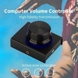 Gatuida USB Volume Control Knob One-Key Mute Function for Pc Inline Audio Adjuster Compatible for Music Gaming and Video Conferencing