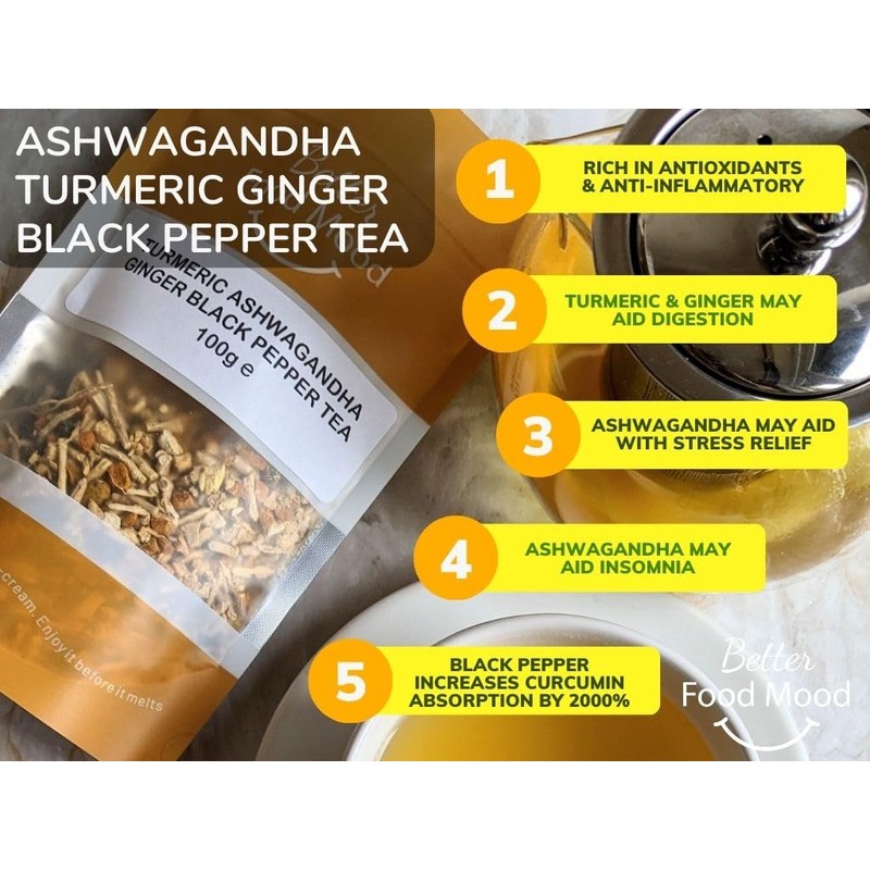 Better Food Mood Turmeric Ashwagandha Ginger Black Pepper Loose Leaf