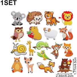 18 Parches Termoadhesivos De Animales, Bonitos Parches para Coser, Parches Bordados para Reparar Ropa, Zapatos, Bolsos Y Ropa.