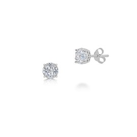 1/4-1.00 Ct Women Round Lab Grown Diamond Stud Earrings Set in 925 Sterling Silver Certified (Lab Grown Diamond | 0.25 Carat TW)