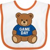 inktastic Game Day Teddy Bear Graphic Baby Bib White and