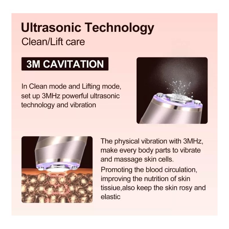 Mismon Cavitador Radiofrecuencia Ems Fotón Vibración Cuidado Facial