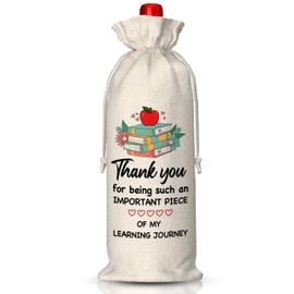 EUFJDKSL Teacher Appreciation Gifts Wine Bag, Thank You Gifts for Teacher Mentor Friend Partner, for Graduation, Leaving, End of Year, Back to School Party Favors
