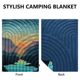 hotkoko Camping Blanket,Lightweight Puffy Blanket Packable Camp Blanket for Outdoor,Traveling, Stadium, Hiking, Picnics