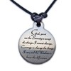 Serenity Prayer Medallion Leather Necklace