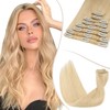 TESS Clip in Hair Extensions Real Human Hair Blonde Remy