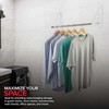 Double Foldable Clothing Rack w/Extension Rod, Wall-Mounted Retractable Clothes Hanger
