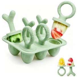 Baby Popsicle Molds Silicone 6-Cavity Ice Pop Mold for Toddlers