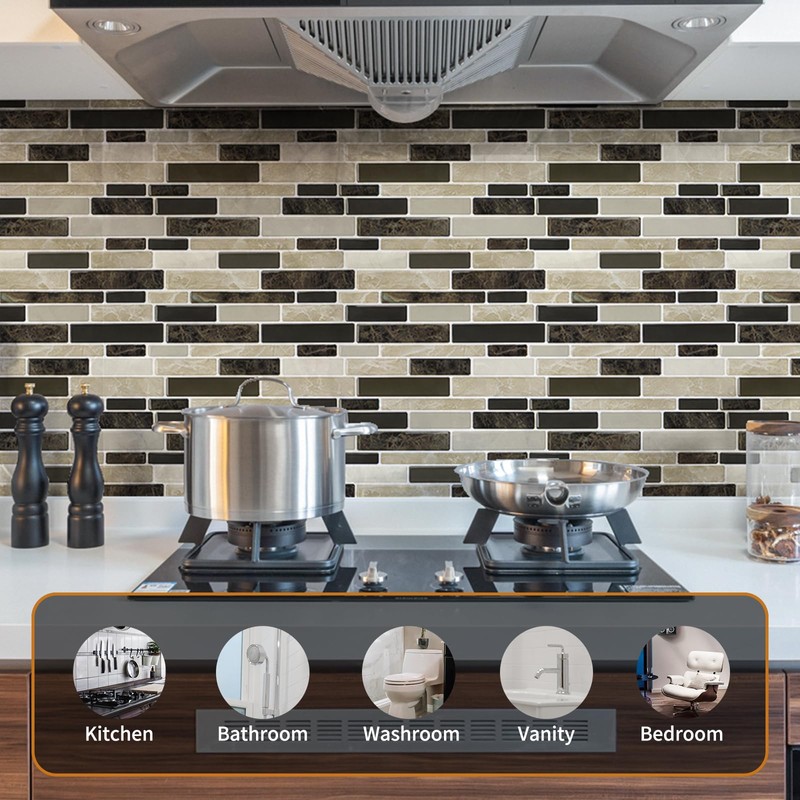 WOWSTAR 10-Sheet Peel and Stick Backsplash Tile for Kitchen Wall,