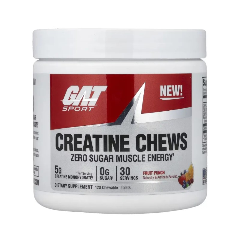Creatina Masticable Gat Sport Chews Cero Azucar Sabor Ponche De