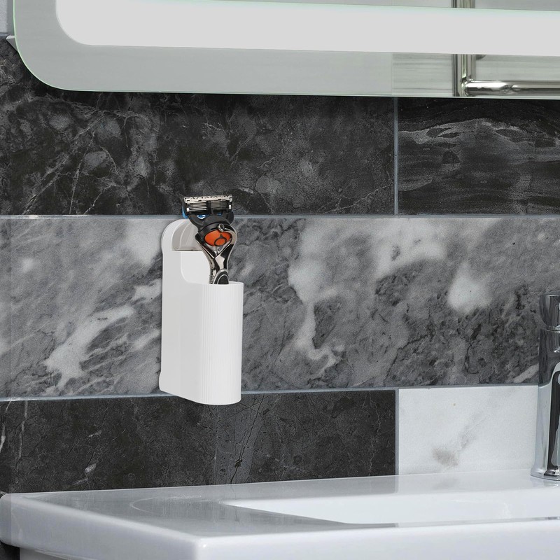 Linkidea 2 Pack Shower Razor Holder, Plastic Wall Mount Compatible