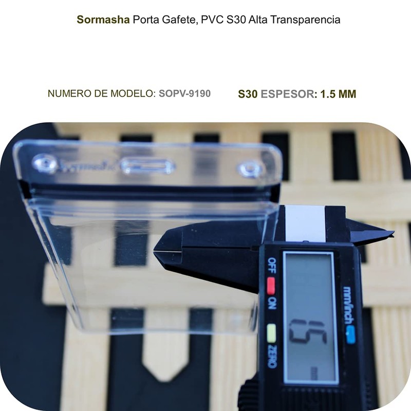 Sormasha Porta Gafete o Credencial, PVC Alta Transparencia Calibre S30