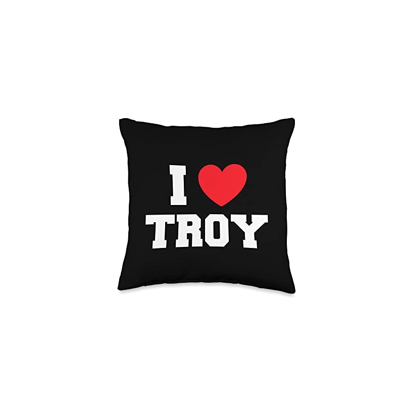 I Love Troy Throw Pillow