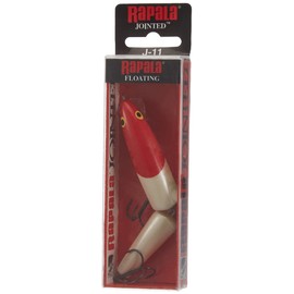 Rapala Jointed Lure with Two No. 2 Hooks, 1.2-4.2 m Swimming Depth, 13 cm Size, Red Head