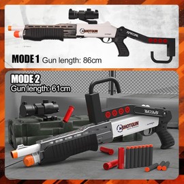 Shell Ejecting Foam Blaster Shotgun Soft Bullet Gun,Airsoft Shell Ejecting Soft Darts Blaster Outdoor Game for Ages 14+ Years Old