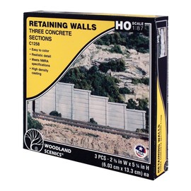 WOODLAND SCENICS C1258 Concrete Wing Wall (3) HO WOOU1558
