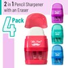 Mr. Pen- Pencil Sharpener & Eraser, 4 Pack, Colorful, 2
