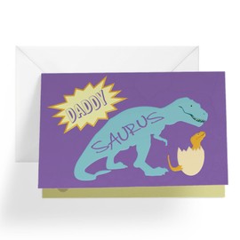 1Up Greetings 1st Fathers Day Card | Happy First Fathers Day Card From Baby Dinosaur | (Single Card and Envelope)