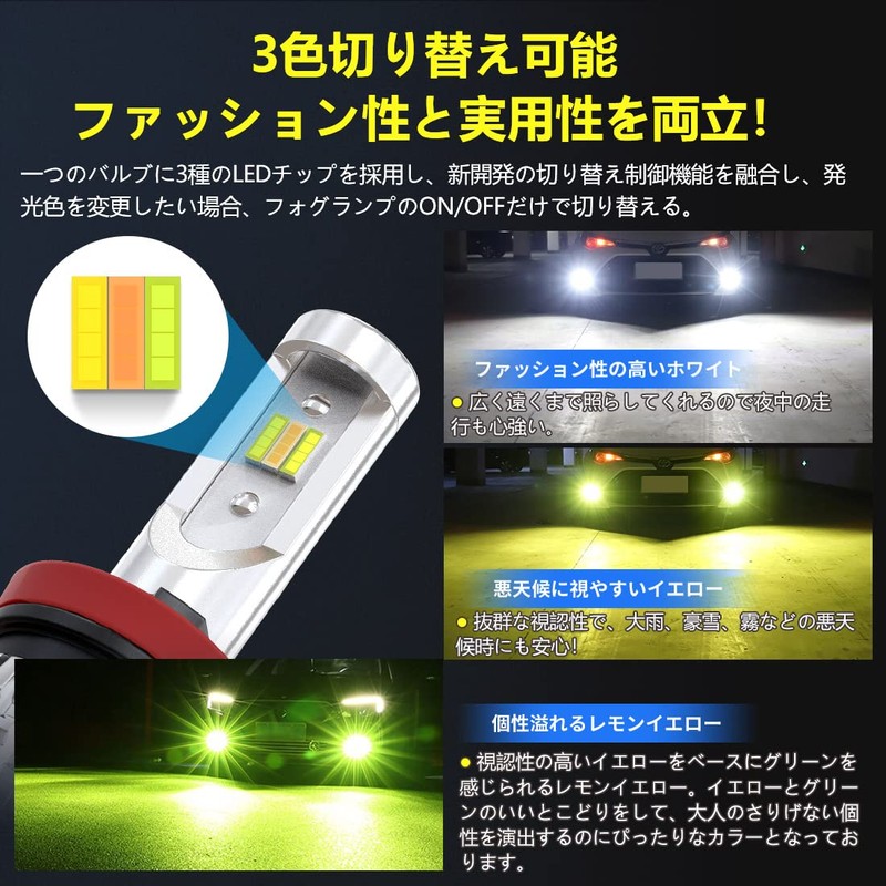 2023 Explosive Light Model, H8 LED, 3 Color Switching, H11,