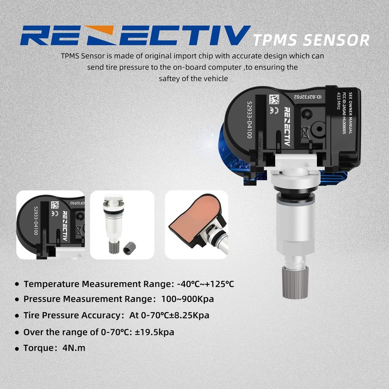 RENECTIV Sensor TPMS, sensor de monitoreo de presión de neumáticos