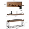 GODDGITT 3-Tier Bathroom Floating Shelves with Curling Iron Holder &