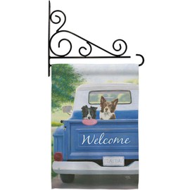 Dog Play Day with Buddy Garden Flag Set Wall Holder Animals Puppy Spoiled Paw Canine Fur Pet Nature Farm Animal Creature Small Decorative Gift Yard House Banner Double-Sided Made In USA 13 X 18.5