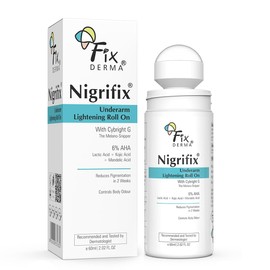Fixderma Nigrifix Underarm Roll on with 6% AHA, Lactic Acid & 1% Mandelic Acid & Kojic Acid | Brightens Skin & Exfoliates Underarm | For All Skin Type, Men & Women - 60ml