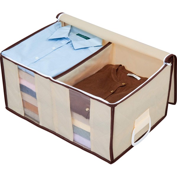 Astro 130-34 Storage Case, For Clothes, Beige, Storage Bag, Non-woven Fabric, Storage Box, Divider, Handle Included