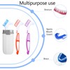 Josojoou 3PCS Denture Brush with 1 White Carrying Case, Multi-Layered