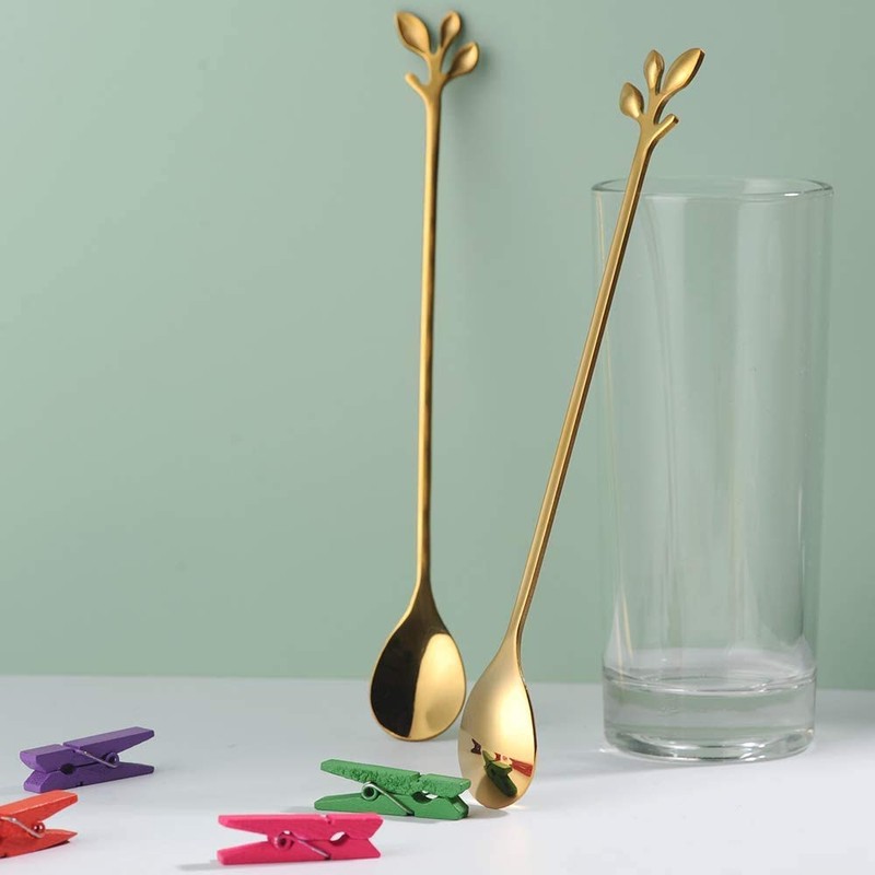 Long Handle Iced Tea Spoons Set of 6, Comicfs 7.6"