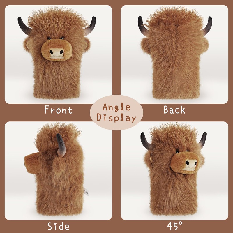 Curly-haired Highland Cow Driver Headcover Funny, Soft Cozy Plush Animal