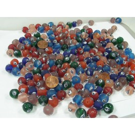 2 Pounds Assorted Colors India Handmade Evil Eye Glass Beads Bulk Lot (TAN-7)⭐